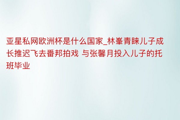 亚星私网欧洲杯是什么国家_林峯青睐儿子成长推迟飞去番邦拍戏 与张馨月投入儿子的托班毕业