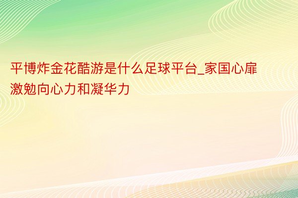 平博炸金花酷游是什么足球平台_家国心扉激勉向心力和凝华力