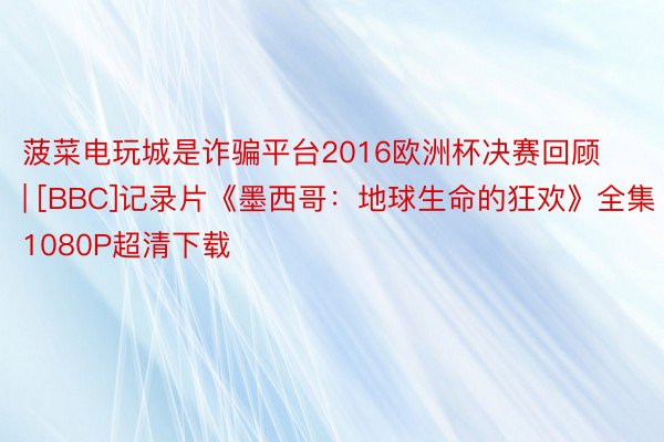 菠菜电玩城是诈骗平台2016欧洲杯决赛回顾 | [BBC]记录片《墨西哥：地球生命的狂欢》全集1080P超清下载