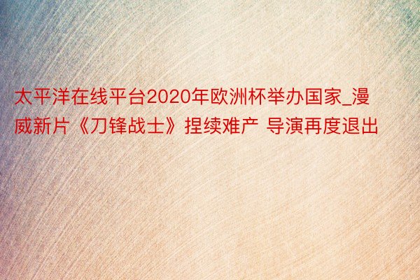 太平洋在线平台2020年欧洲杯举办国家_漫威新片《刀锋战士》捏续难产 导演再度退出